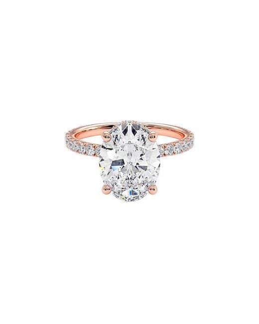 Lab Grown Diamonds White 14K Rose 3.50 Ct. Tw. Lab-Grown Diamond Ring