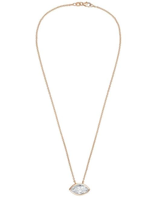 Diana M White Diana M. 14K Rose 8.00 Ct. Tw. Lab-Grown Diamond Solitaire Bezel Pendant