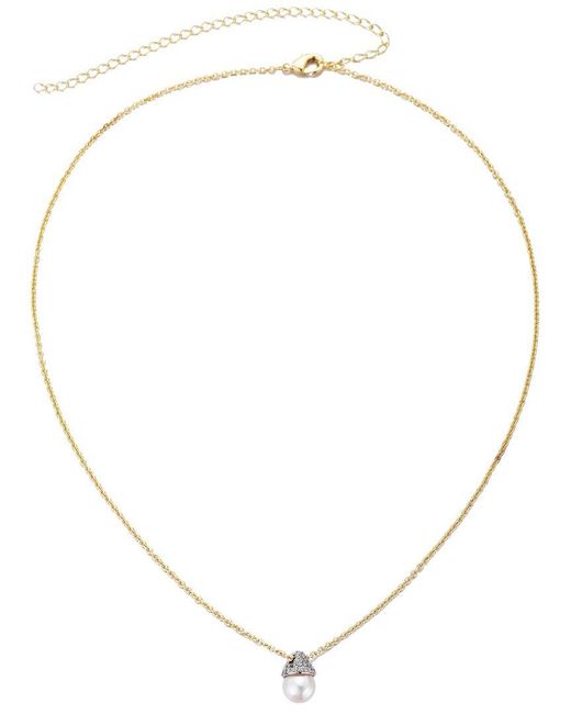 Adornia Metallic 14K Plated 8Mm Cz Hanging Necklace