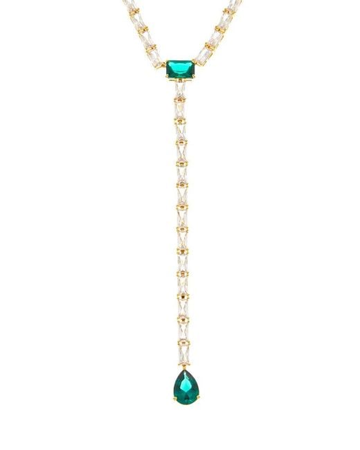 Crystal Haze Jewelry White 18K Plated Cz Statement Necklace