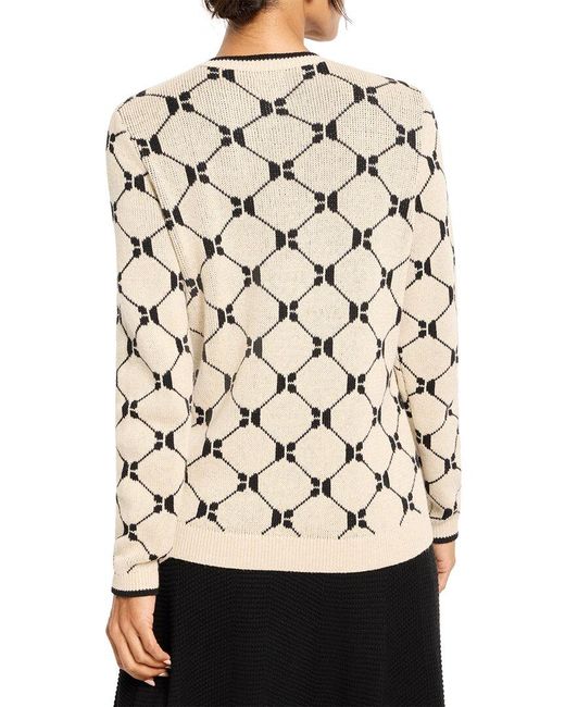 NIC+ZOE Black Geo Argyle Knit Sweater