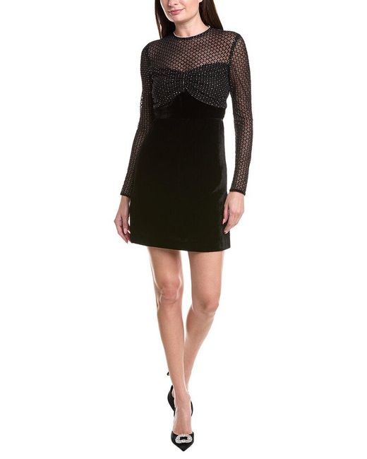 Sandro Black Velvet Mini Dress