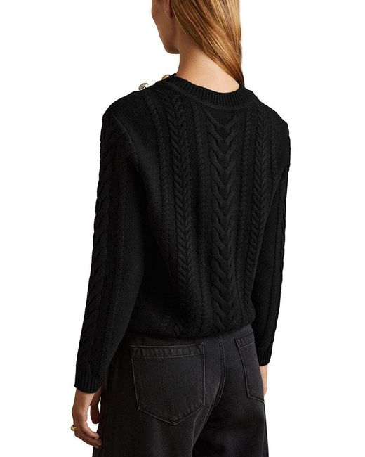 Reiss Black Libby Knit Top