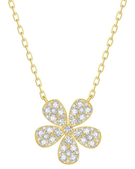 Sabrina Designs Metallic 14K 0.70 Ct. Tw. Diamond Flower Necklace