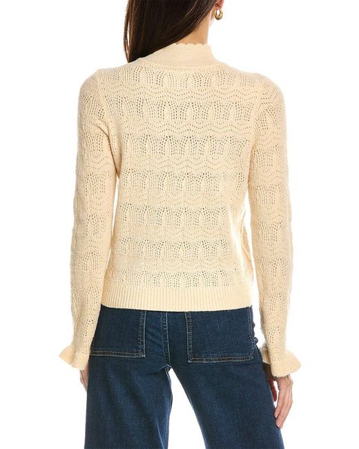 Design History Natural Pointelle Wool-blend Sweater