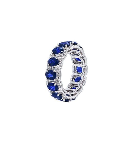 Diana M Blue Fine Jewelry 18k 8.40 Ct. Tw. Diamond & Sapphire Ring