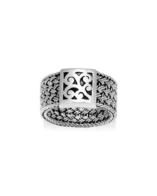 Lois Hill White Textile Weave Ring