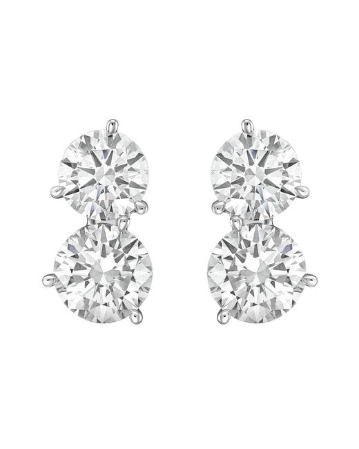 Diana M Metallic 14K 5.00 Ct. Tw. Lab-Grown Diamond Two-Stone Earrings