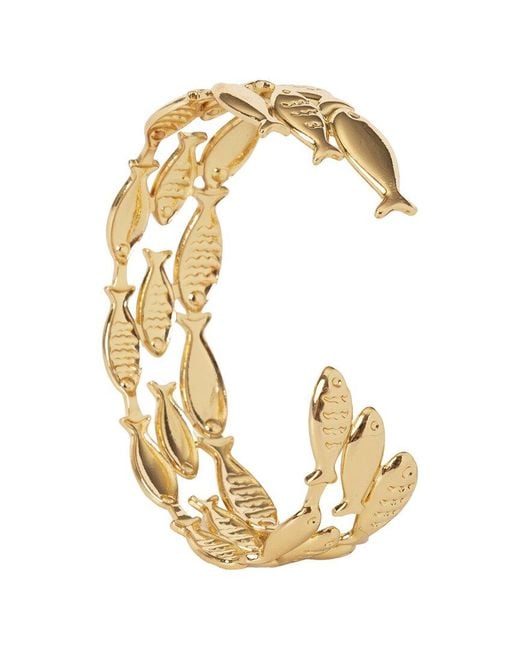 Saachi Metallic Fish Metal Cuff Bracelet