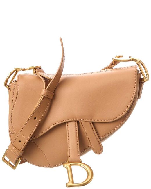 Dior Brown Small Leather Saddle Bag