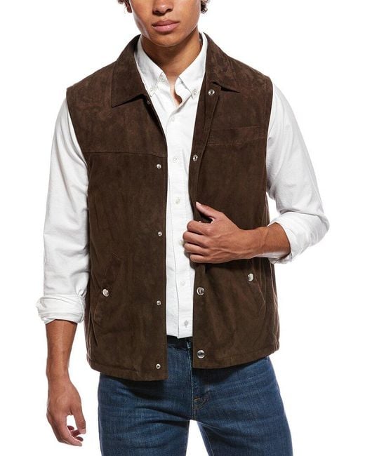 Brunello Cucinelli Brown Suede Vest for men