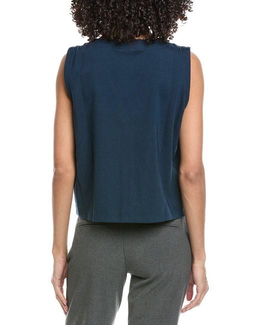 Eileen Fisher Blue Button Front Vest