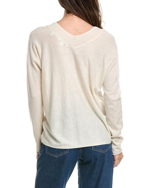 Vince White Double V-Neck Pullover