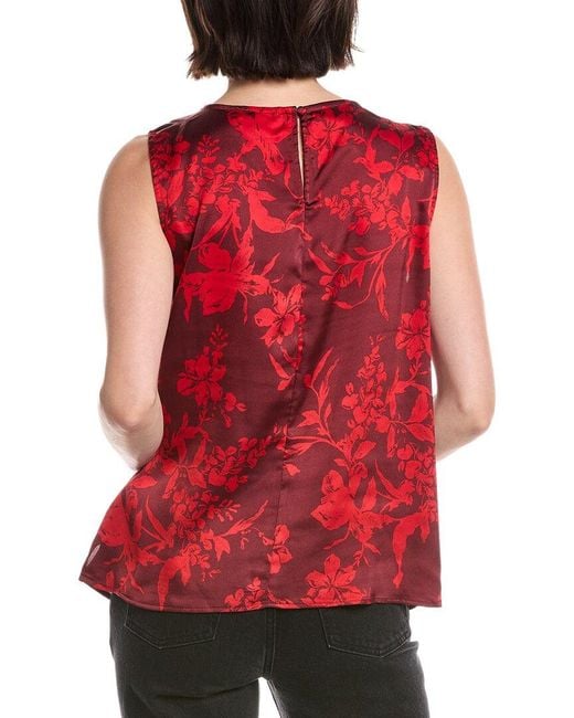 Vince Camuto Red Floral Print Tank Top