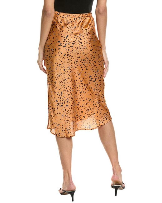 city sleek Brown Printed Midi Skirt