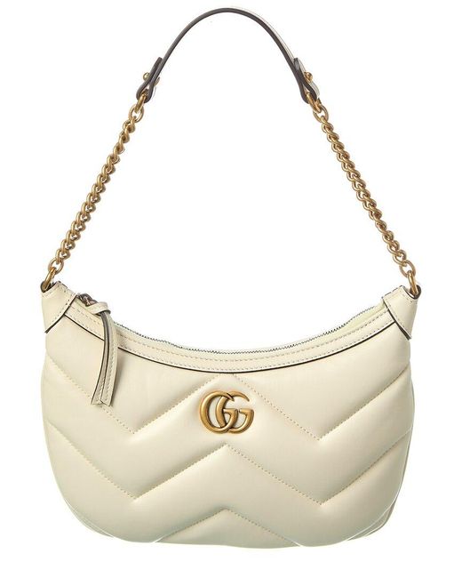 Gucci Metallic GG Marmont Small Leather Shoulder Bag