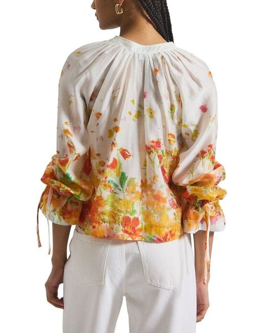 10 Crosby Derek Lam White Milon Organza V-Neck Blouse