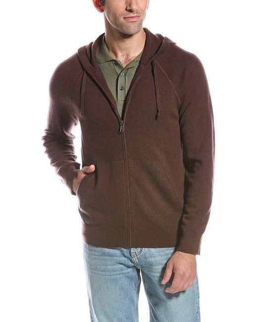Vince Brown Zip Wool & Cashmere-blend Hoodie for men