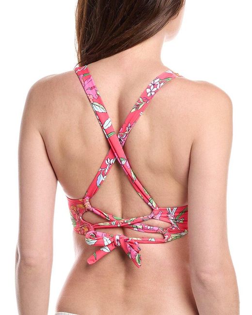 Tommy Bahama Pink Summer Floral Underwire Crossback Bikini Top