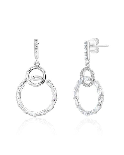 Suzy Levian CZ Jewelry White Suzy Levian Cz Drop Earrings