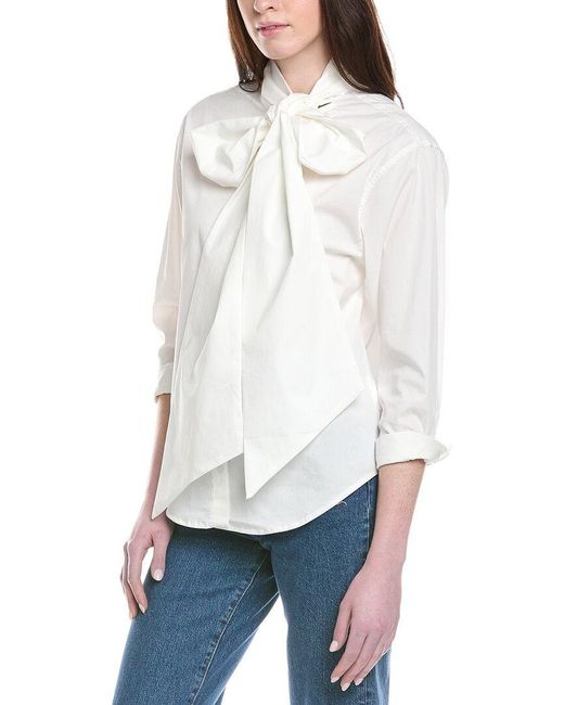 Line & Dot White Kinny Top