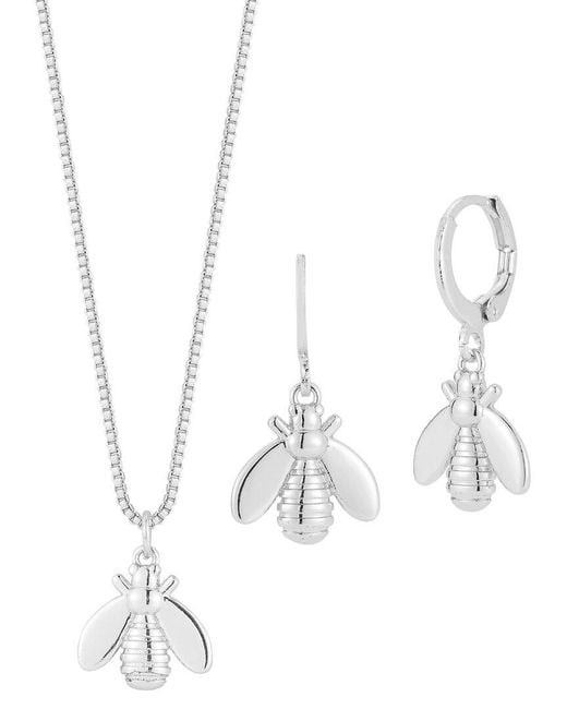 Sphera Milano White Plated Necklace/Earring Set