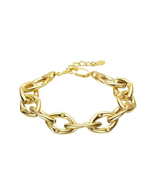 Genevive Jewelry Metallic Rachel Glauber 14K Plated Link Chain Bracelet