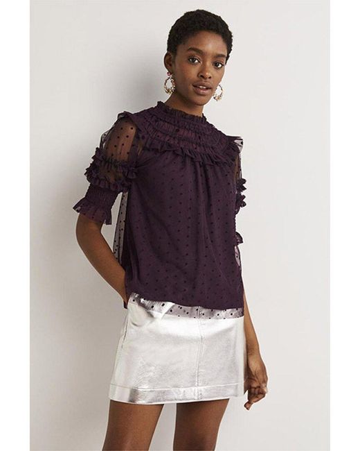 Boden Purple Hotch Potch Tulle Party Top