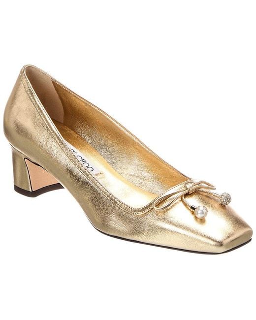 Jimmy Choo Natural Elme 45 Leather Pump
