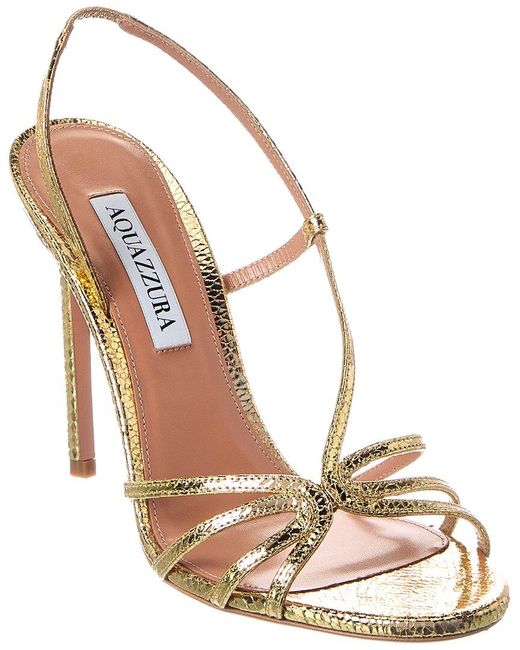 Aquazzura Metallic Logo Leather Sandal