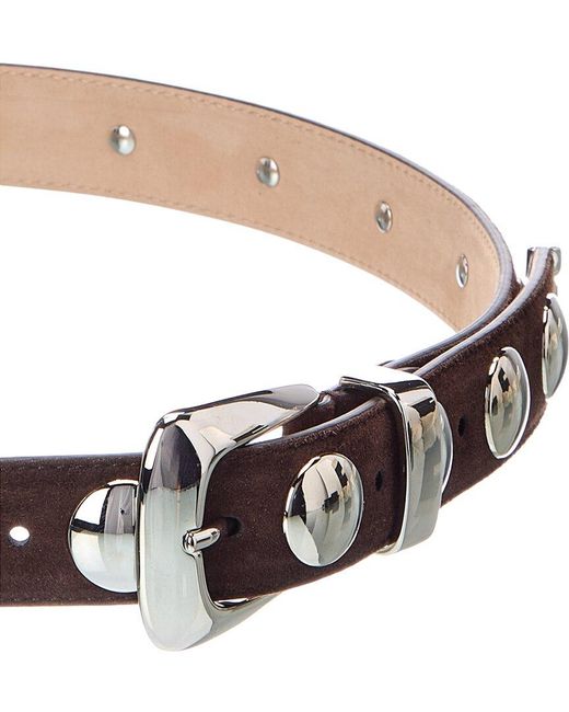 Khaite White Benny Suede Belt