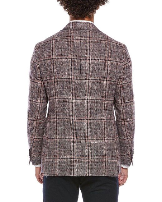 Canali Brown Linen & Wool-Blend Blazer for men