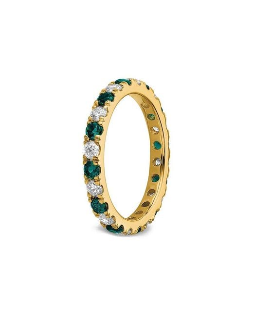 Lab Grown Gemstones Metallic 14K 1.75 Ct. Tw. Lab-Grown Diamond & Lab-Grown Alexandrite Eternity Ring