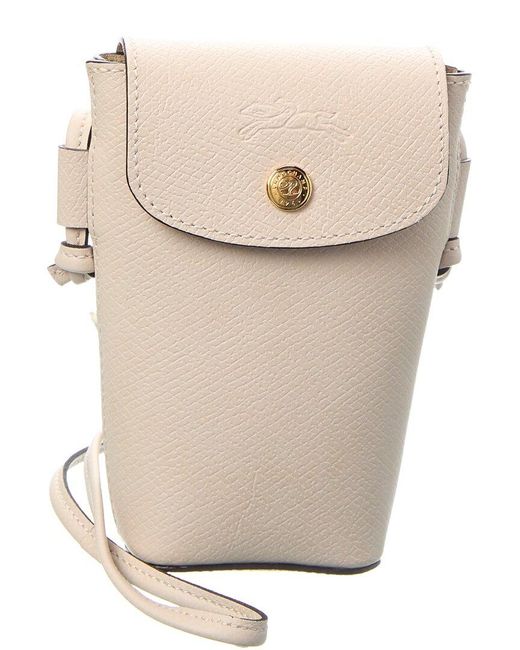 Longchamp Natural Épure Phone Case With Leather Lace