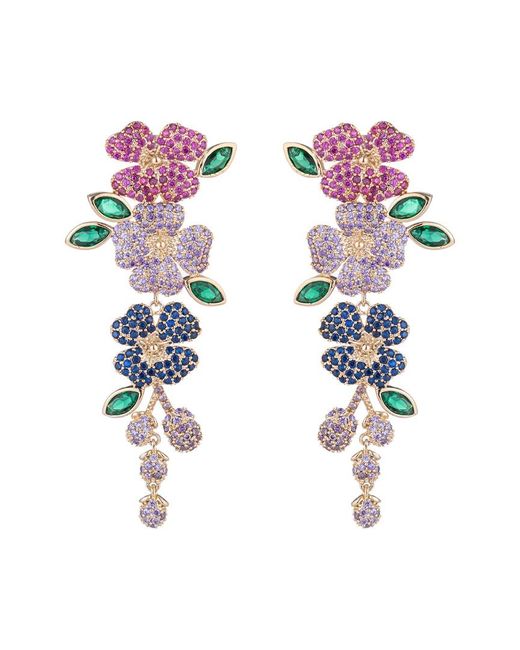 Eye Candy LA Eye Candy Los Angeles Luxe Collection Bloom Cubic Zirconia Crystal Drop Earrings in