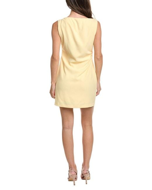 Kenneth Cole Natural Waist And Shoulder Tucked Short Dress