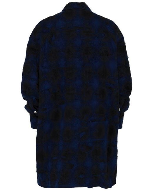 Givenchy Blue Distressed Hi-Low Jacket for men
