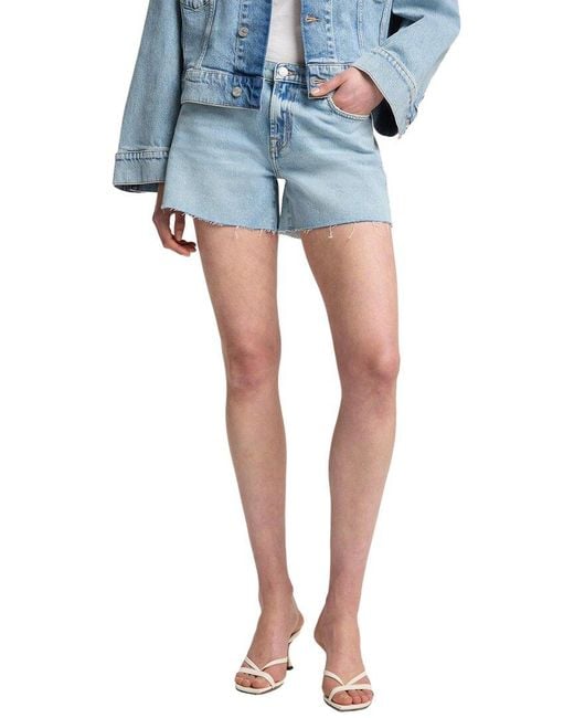 7 For All Mankind Blue Mid Short