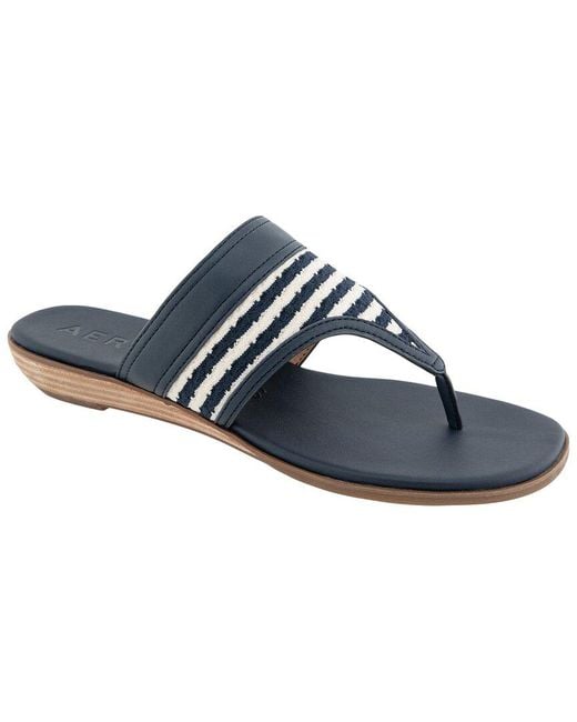 Aerosoles Blue Gesa Canvas Flat Sandal