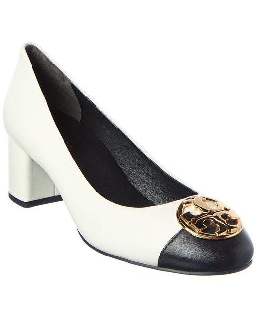 Tory Burch Metallic Chelsea Cap-Toe Leather Pump