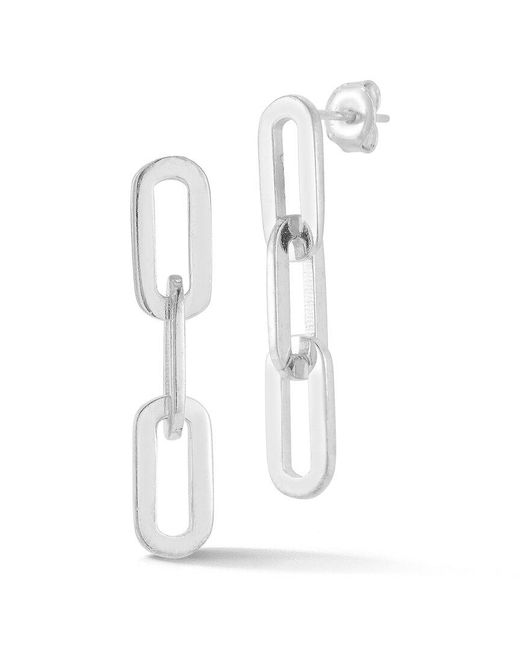 Sphera Milano White Silver 3-link Drop Earrings