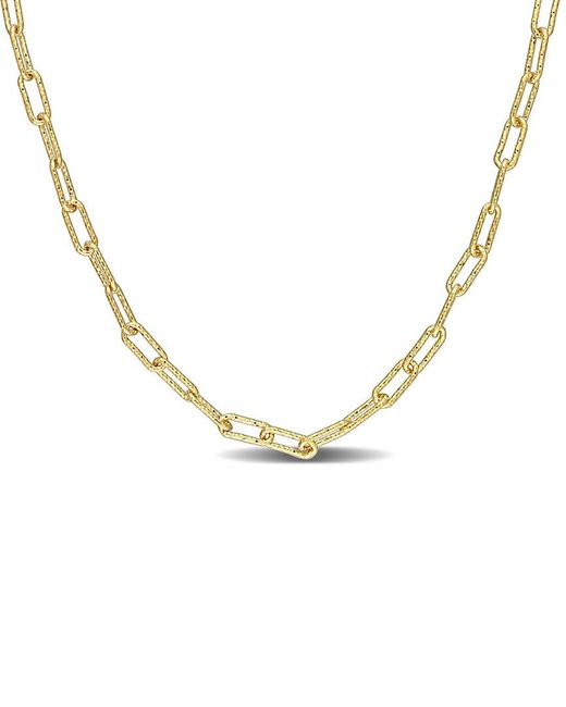 Italian Silver Metallic 18K Over Paperclip Chain Necklace