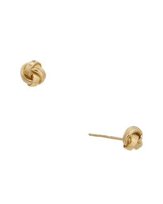 Italian Gold Metallic 14K Love Knot Stud Earrings