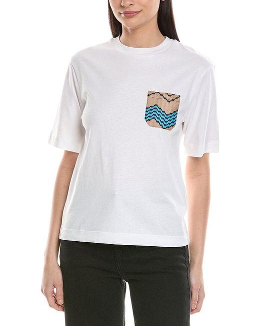 Missoni White Missoni Zig-Zag Embroidered Top
