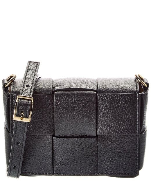Isabella Rossetti Black Leah Hand-Woven Leather Crossbody