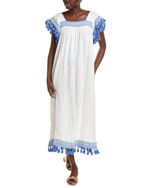 MER ST BARTH Blue Sandrine Maxi Dress