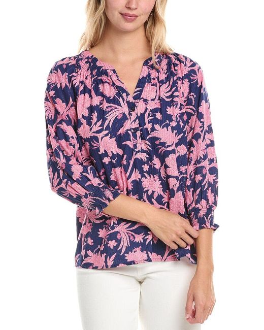 Tori Richard Purple Feel The Love Evangeline Top