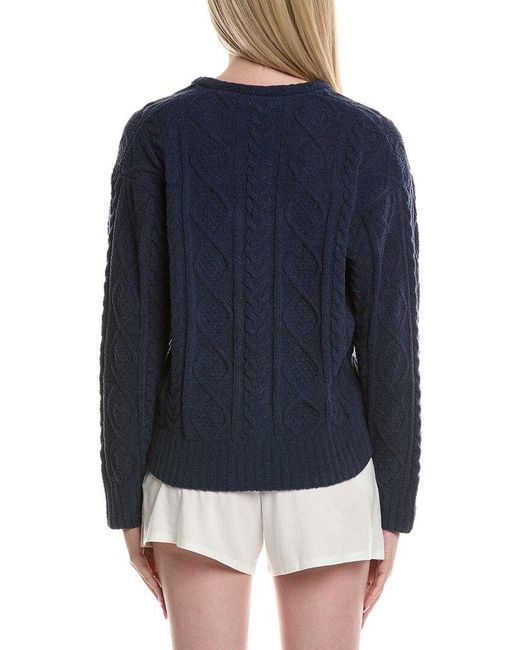 Pj Salvage Blue Cheni Cable Knit Top