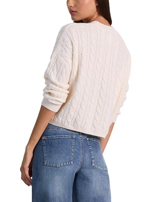 Alice + Olivia Gray Cecilie Crop Cable Cashmere-Blend Pullover