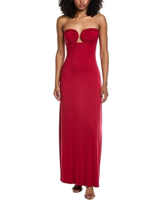 Amanda Uprichard Red Saladana Maxi Dress
